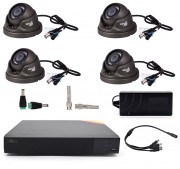 Комплект видеонаблюдения на 4 камеры AHD FullHD(1080p) уличные камеры "Для дачи"
