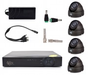 Комплект видеонаблюдения на 4 камеры AHD FullHD(1080p) уличные камеры AS112M "Для наблюдения по периметру"