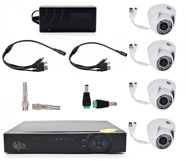 Комплект видеонаблюдения на 4 камеры AHD внутренние камеры "Для магазина"